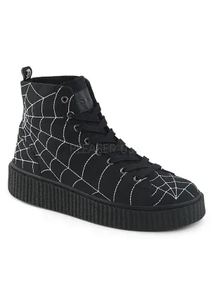 1 1/2"PF Round Toe  Lace-Up Front High Top Creeper Sneaker