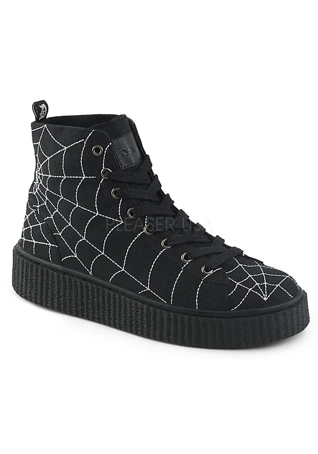 1 1/2"PF Round Toe  Lace-Up Front High Top Creeper Sneaker