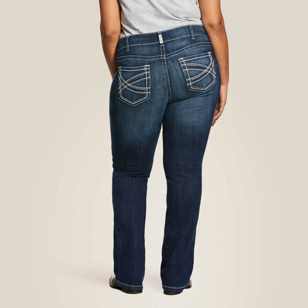 10017510 WOMENS MID RISE STRETCH ENTWINED BOOT CUT JEANS
