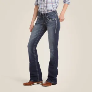 10017510 WOMENS MID RISE STRETCH ENTWINED BOOT CUT JEANS