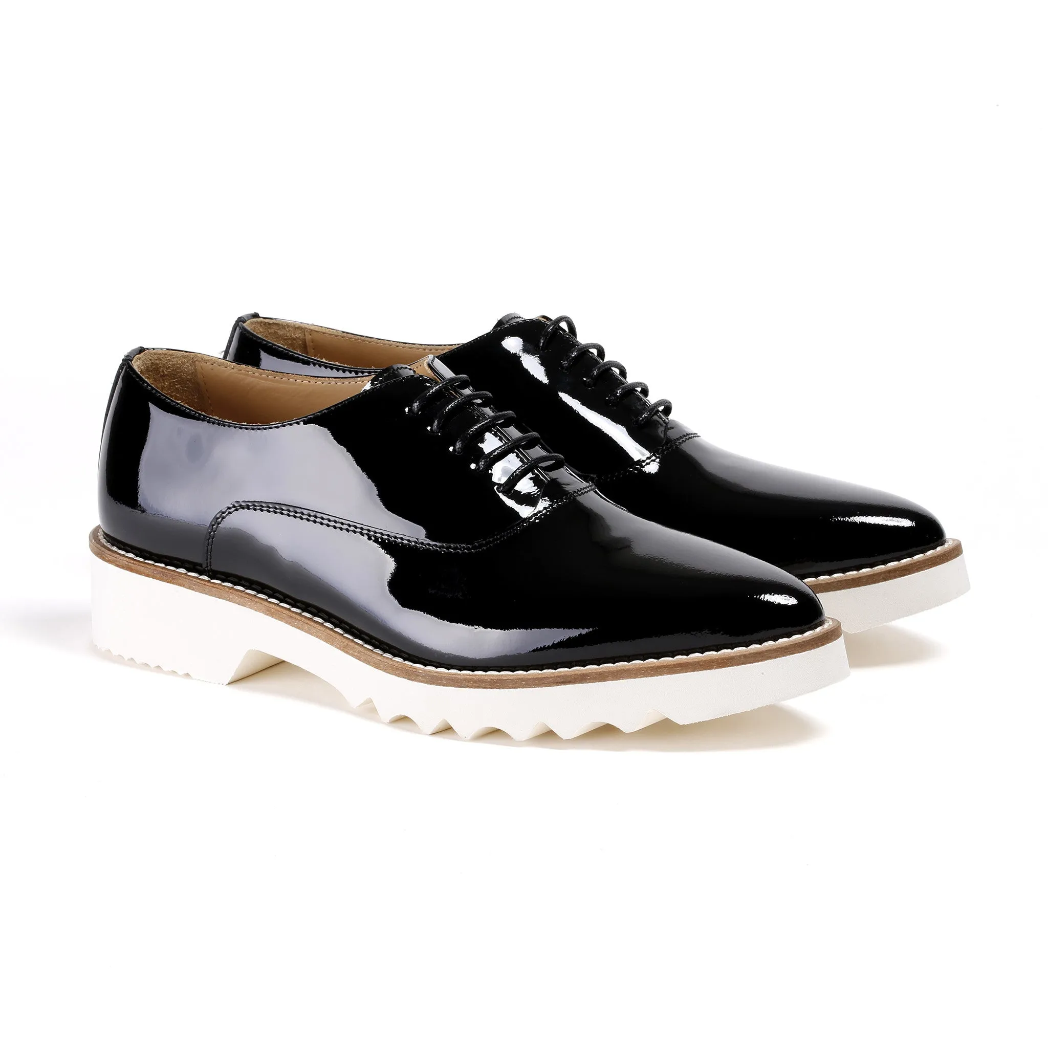 2017 Women's Black Patent Lace Up