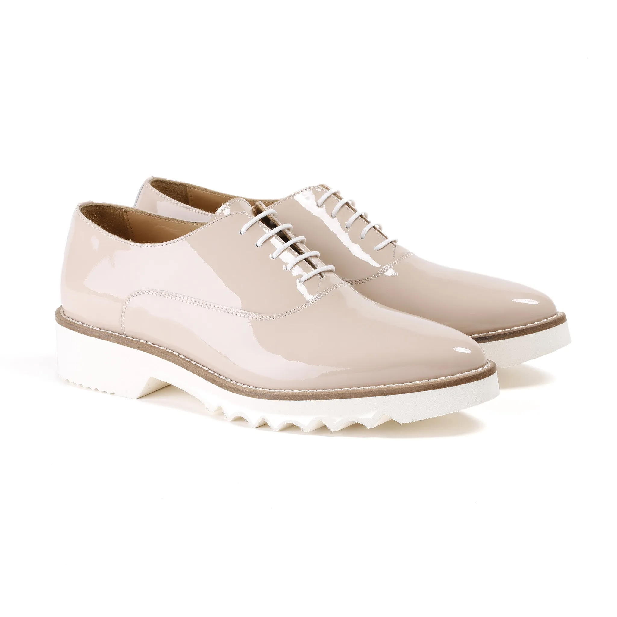 2017 Women's Nude Patent Lace Up