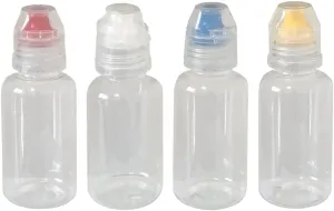 4pcs Mini Honey Squeeze Bottle Refillable Condiment Container Dispenser with Flip Top, Camping/Travel Size Leakproof Bottles for Syrups, Ketchup, Salad Dressing, Cooking Oils