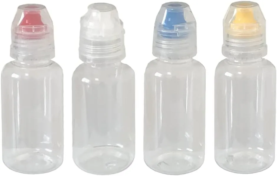 4pcs Mini Honey Squeeze Bottle Refillable Condiment Container Dispenser with Flip Top, Camping/Travel Size Leakproof Bottles for Syrups, Ketchup, Salad Dressing, Cooking Oils