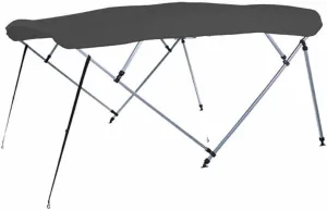 7.6 oz Charcoal Grey 4 Bow Square Tube Boat Bimini TOP with Running Light Cutout Sunshade Compatible for Tahoe Alpine Fish 1822 All Years