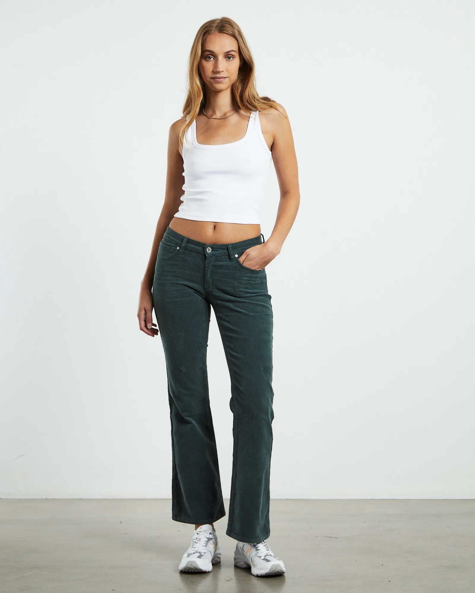 A 99 Low Boot Jeans 90's Green Cord