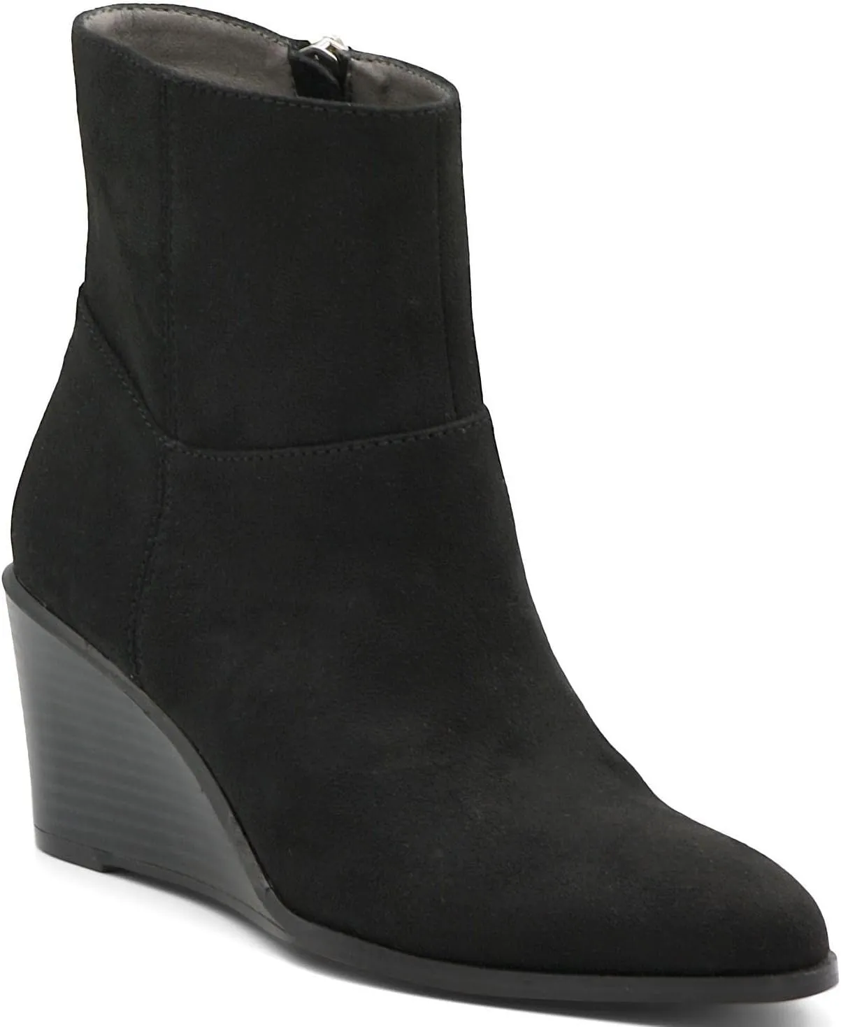 Adrienne Vittadini Womens Vito Wedge Booties, Black, Size 6.0