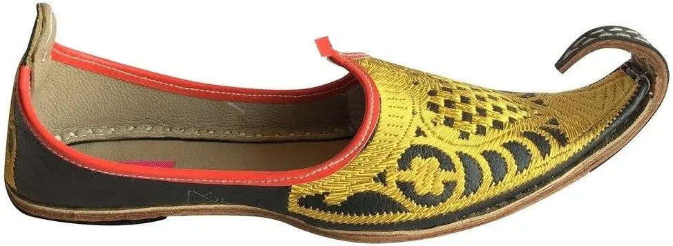 Aladdin Men Shoes Khussa Indian Handmade Leather Flip-Flops Khussa Juti