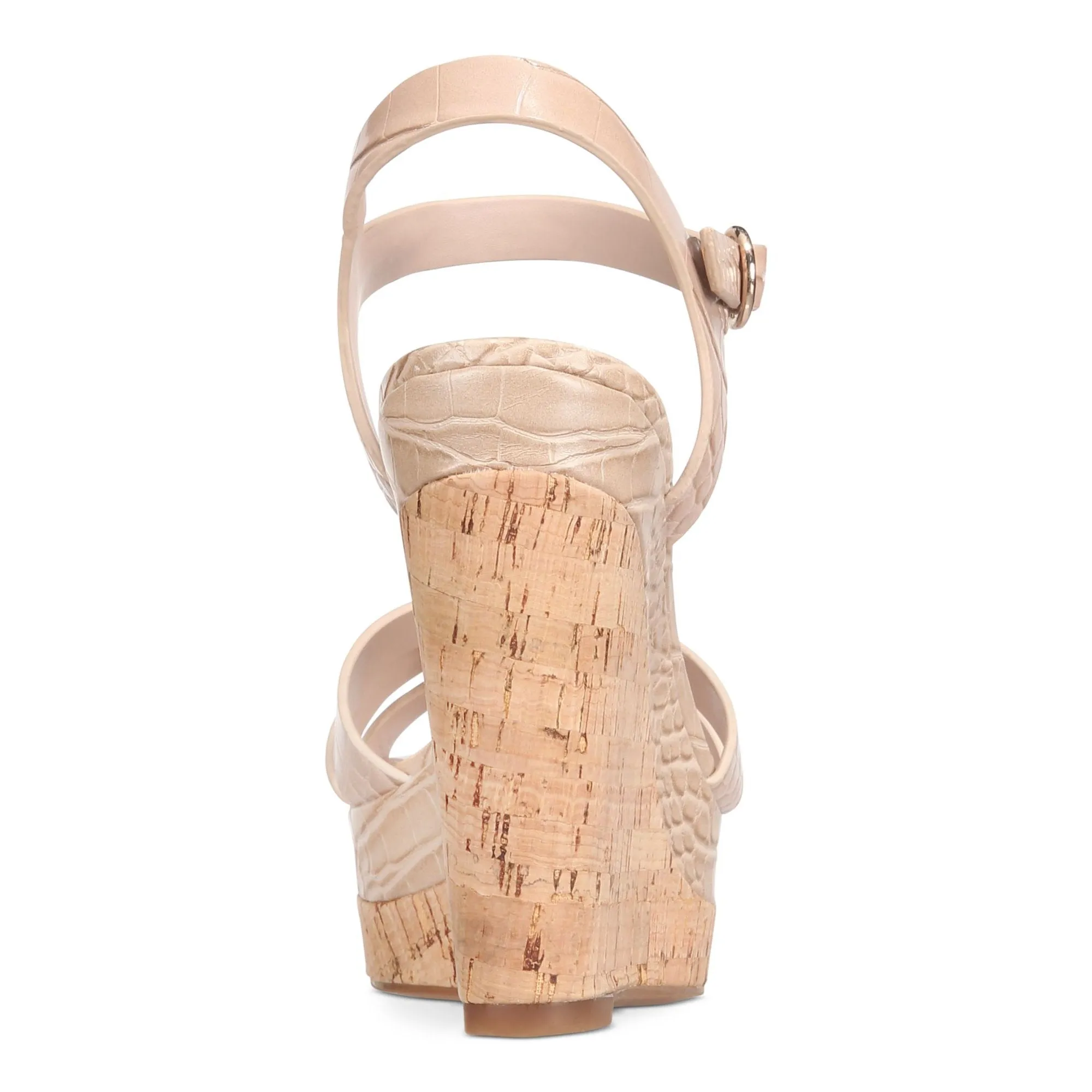Aldo Women's Manglietia Wedge Sandals Nude Croc 6.5 M