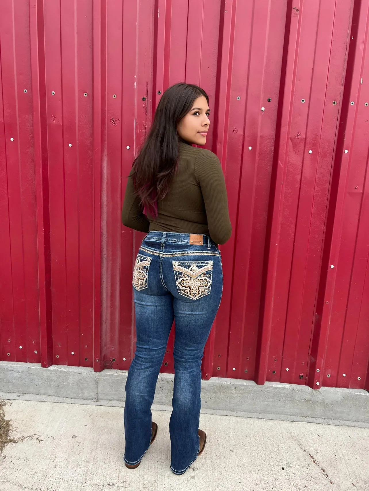 Angela Detailed Boot Cut Jeans