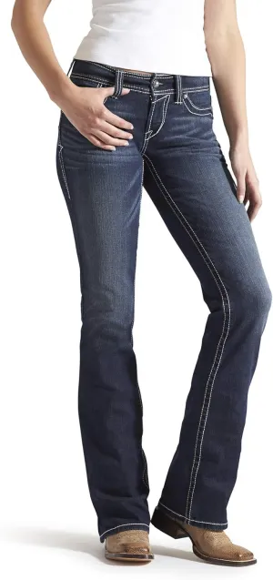 Ariat Women's R.E.A.L. Mid Rise Stretch Whipstitch Boot Cut Jean