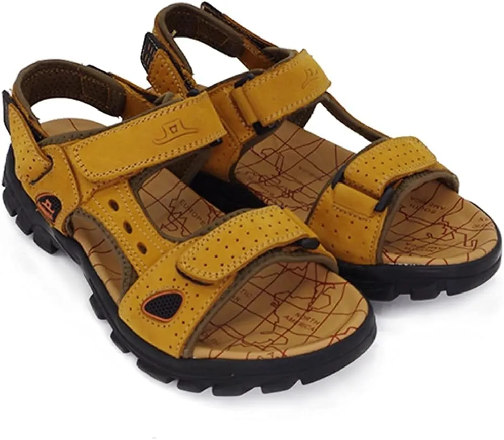 Asifn Men Athletic Open Toe Sandals Slides Outdoor Summer Leather Fisherman Beach Casual Shoes Adventures Outings Hiking