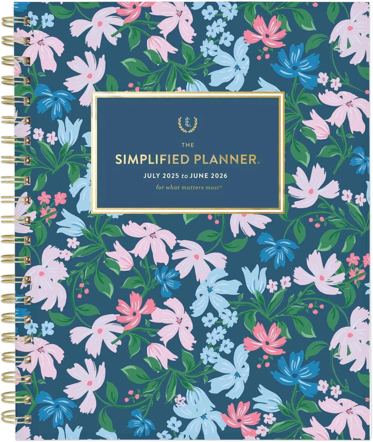 AT-A-GLANCE Planner 2025-2026 Academic, Simplified by Emily Ley, Weekly & Monthly, 8-1/2" x 11", Large, Monthly Tabs, Flexible Cover, Petite Floral (EL38-905A)