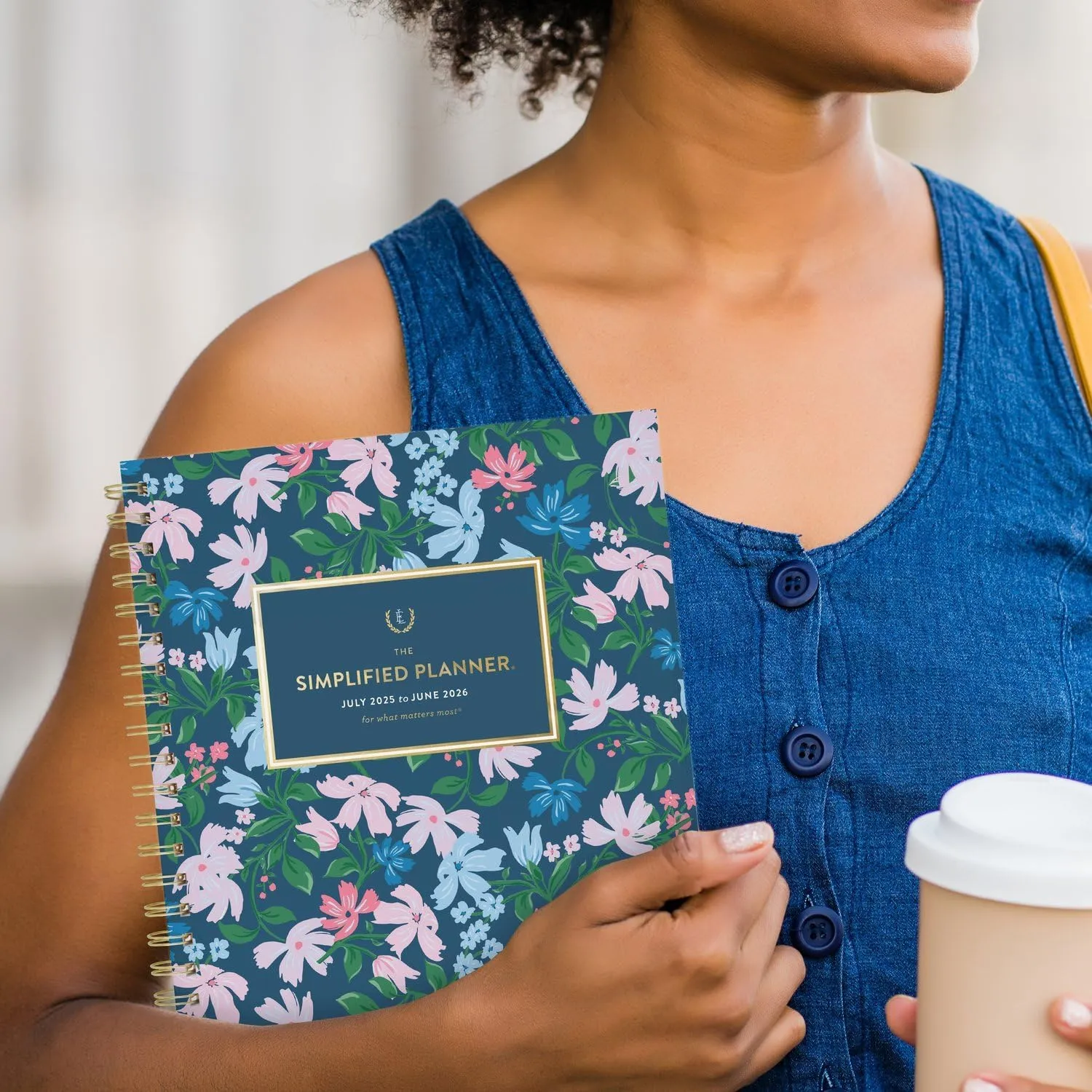 AT-A-GLANCE Planner 2025-2026 Academic, Simplified by Emily Ley, Weekly & Monthly, 8-1/2" x 11", Large, Monthly Tabs, Flexible Cover, Petite Floral (EL38-905A)