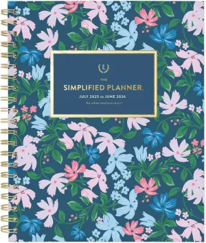 AT-A-GLANCE Planner 2025-2026 Academic, Simplified by Emily Ley, Weekly & Monthly, 8-1/2" x 11", Large, Monthly Tabs, Flexible Cover, Petite Floral (EL38-905A)