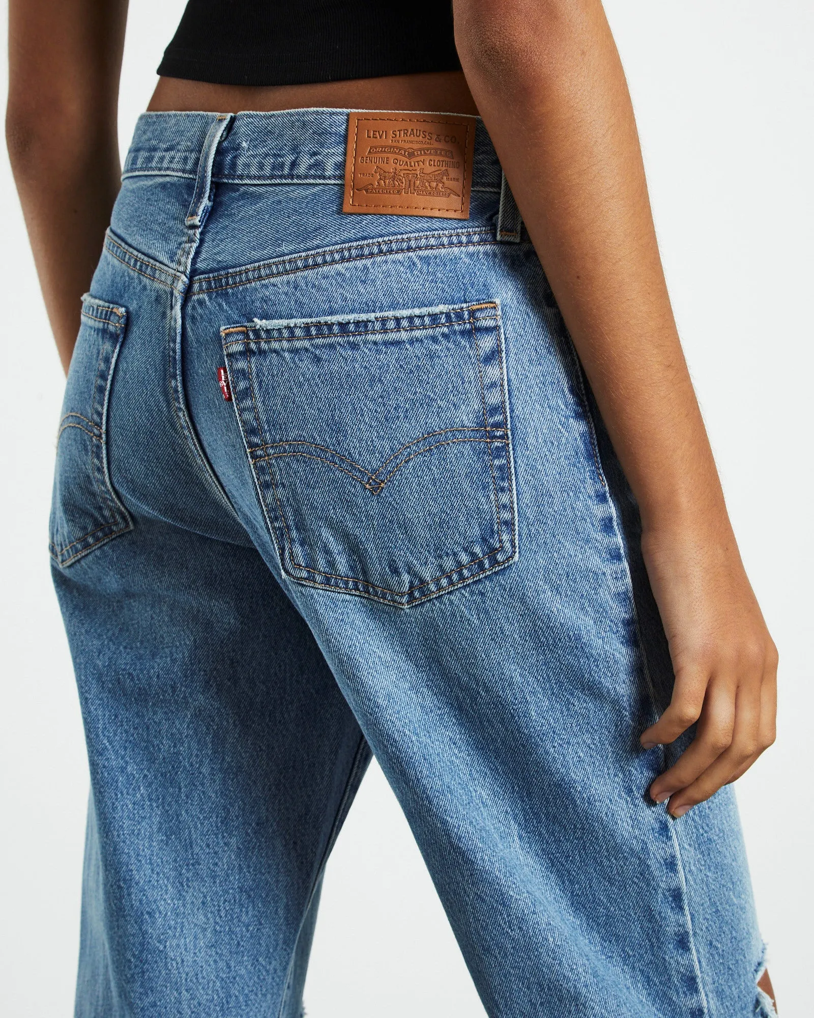 Baggy Boot - Medium Indigo Destruct