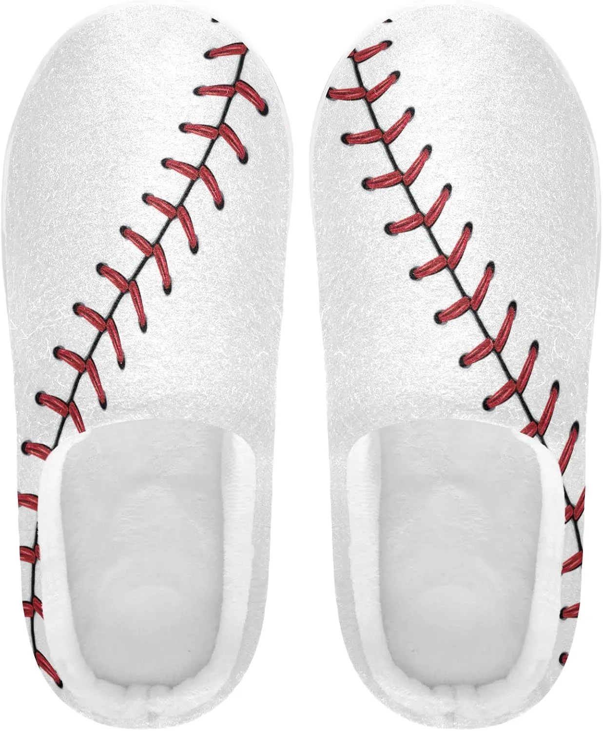 Baseball Christmas House Slippers for Women Girls Winter Fuzzy Memory Foam Cozy Shoes for Men Slippers Indoor Outdoor Bedroom