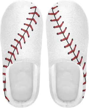 Baseball Christmas House Slippers for Women Girls Winter Fuzzy Memory Foam Cozy Shoes for Men Slippers Indoor Outdoor Bedroom