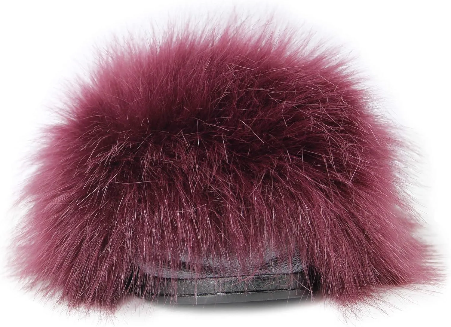 Big Faux Fur Slides, Furry Slippers for Women Fuzzy Fluffy Sandals Shoes