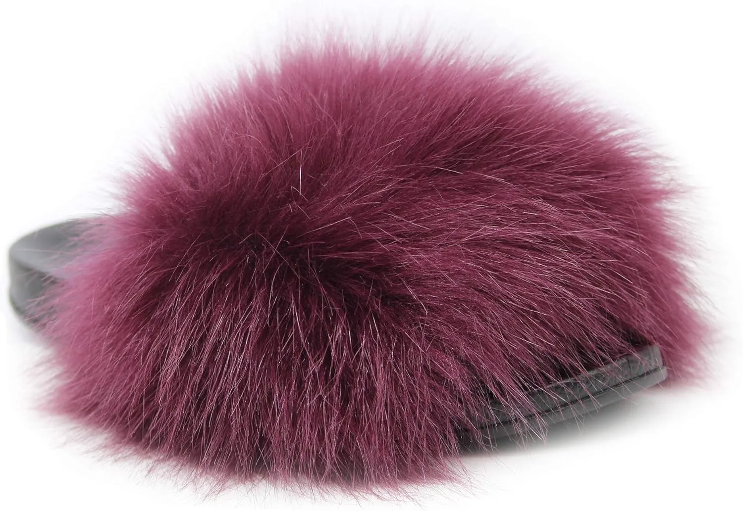 Big Faux Fur Slides, Furry Slippers for Women Fuzzy Fluffy Sandals Shoes