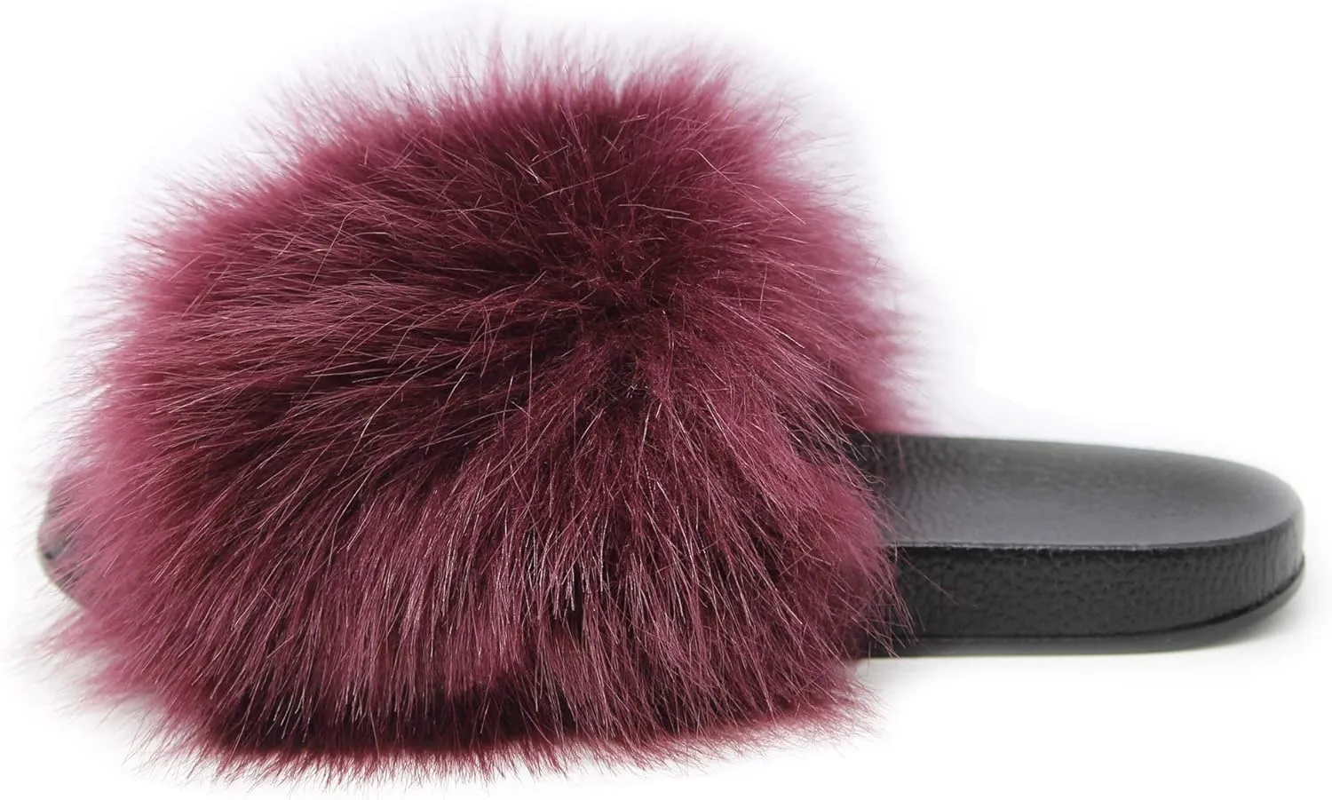 Big Faux Fur Slides, Furry Slippers for Women Fuzzy Fluffy Sandals Shoes