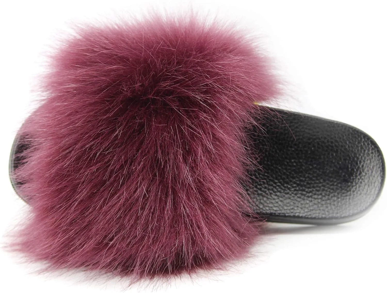 Big Faux Fur Slides, Furry Slippers for Women Fuzzy Fluffy Sandals Shoes