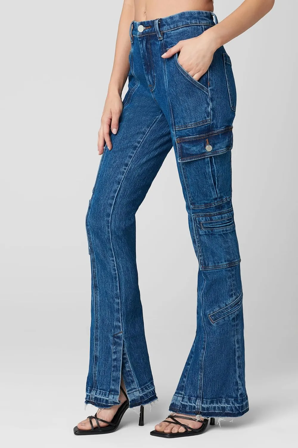 [BLANKNYC] Womens Hoyt Mini Boot Cut Cargo Pant with SlitJeans