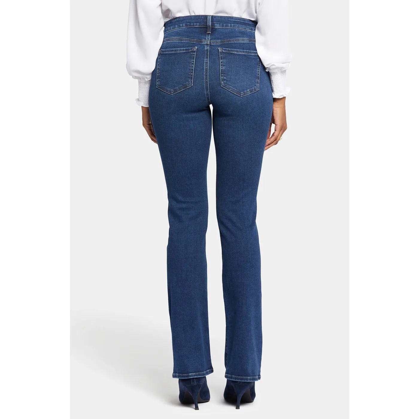 Blue Mid Rise Boot Cut Jeans