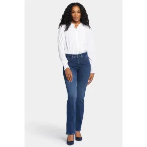 Blue Mid Rise Boot Cut Jeans