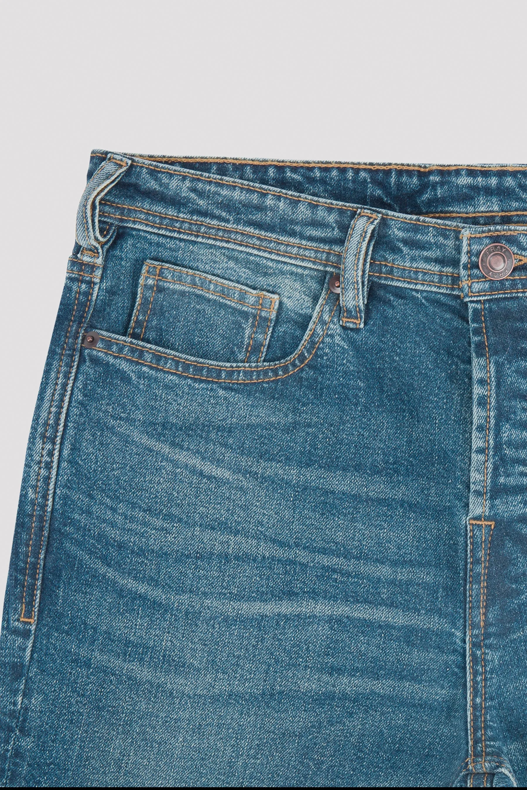 Boot Cut Jeans in Mid Blue  Denim