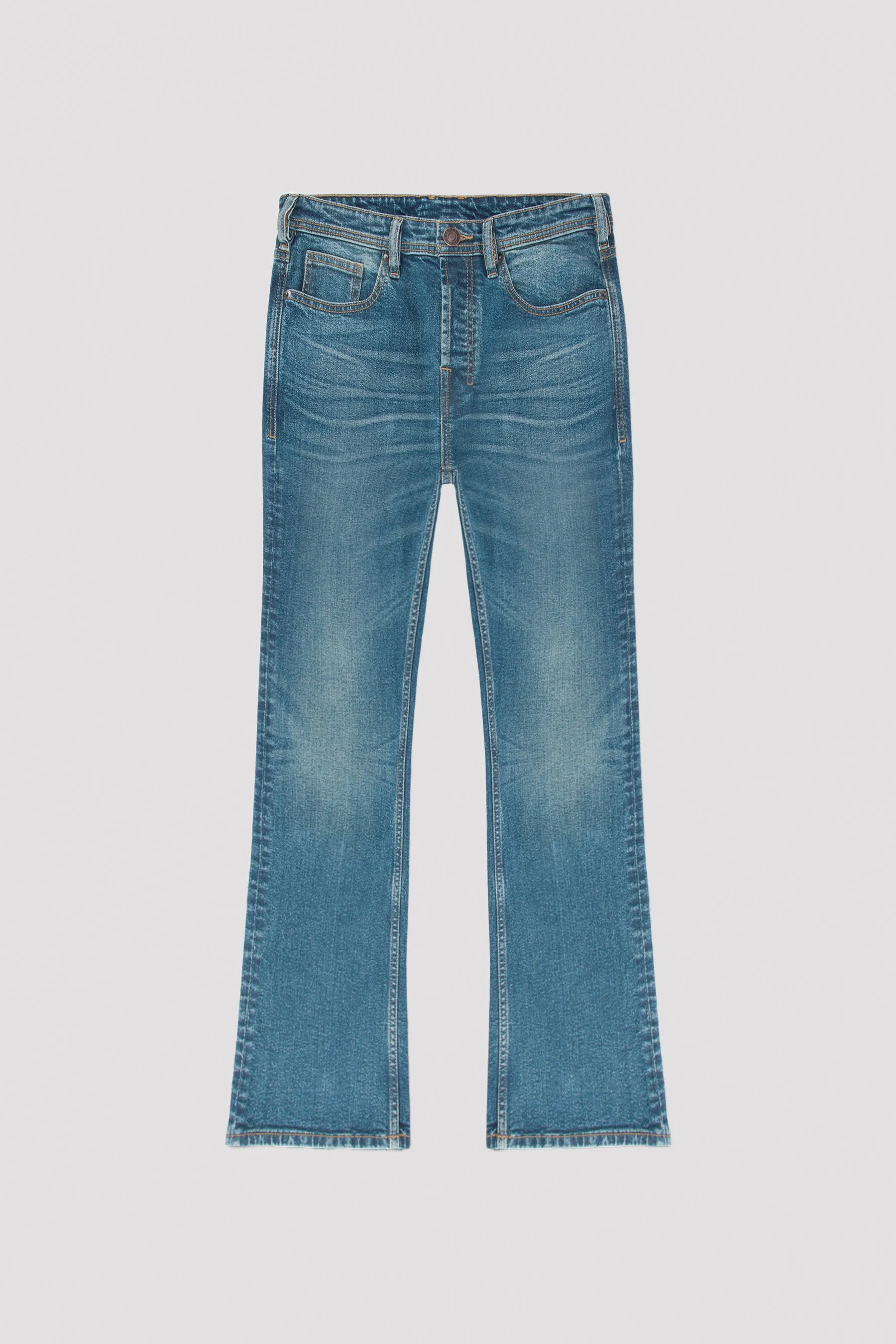 Boot Cut Jeans in Mid Blue  Denim