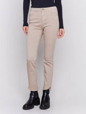 Boot Cut Twill Pants In Almond