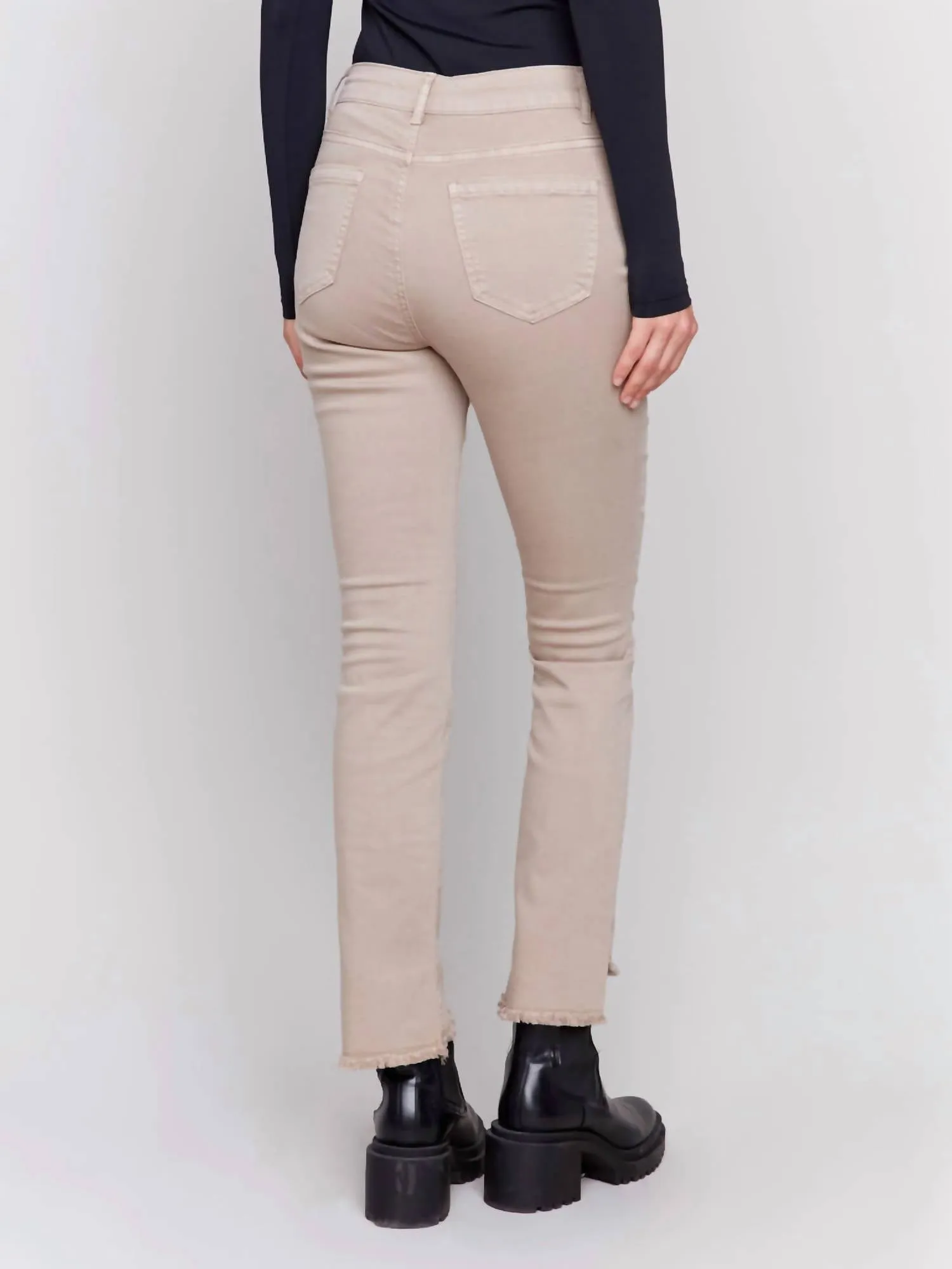 Boot Cut Twill Pants In Almond