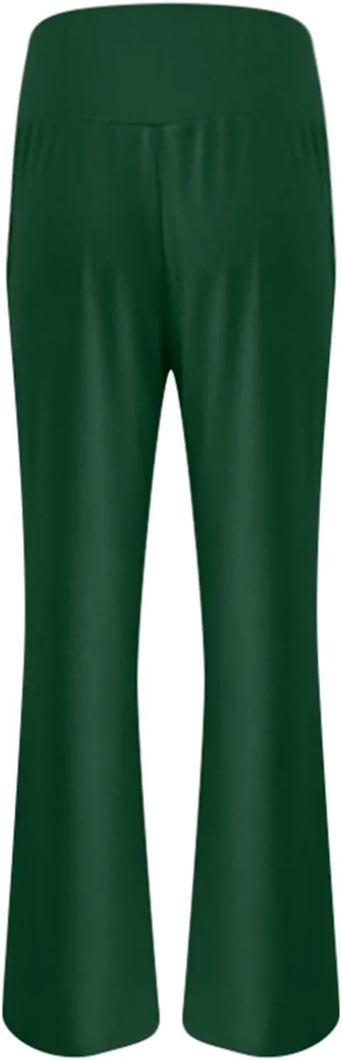 Bootcut Yoga Pants for Women Elastic High Waisted Leggings Tummy Control Pull On Straight Leg Workout Flare Bell Bottoms