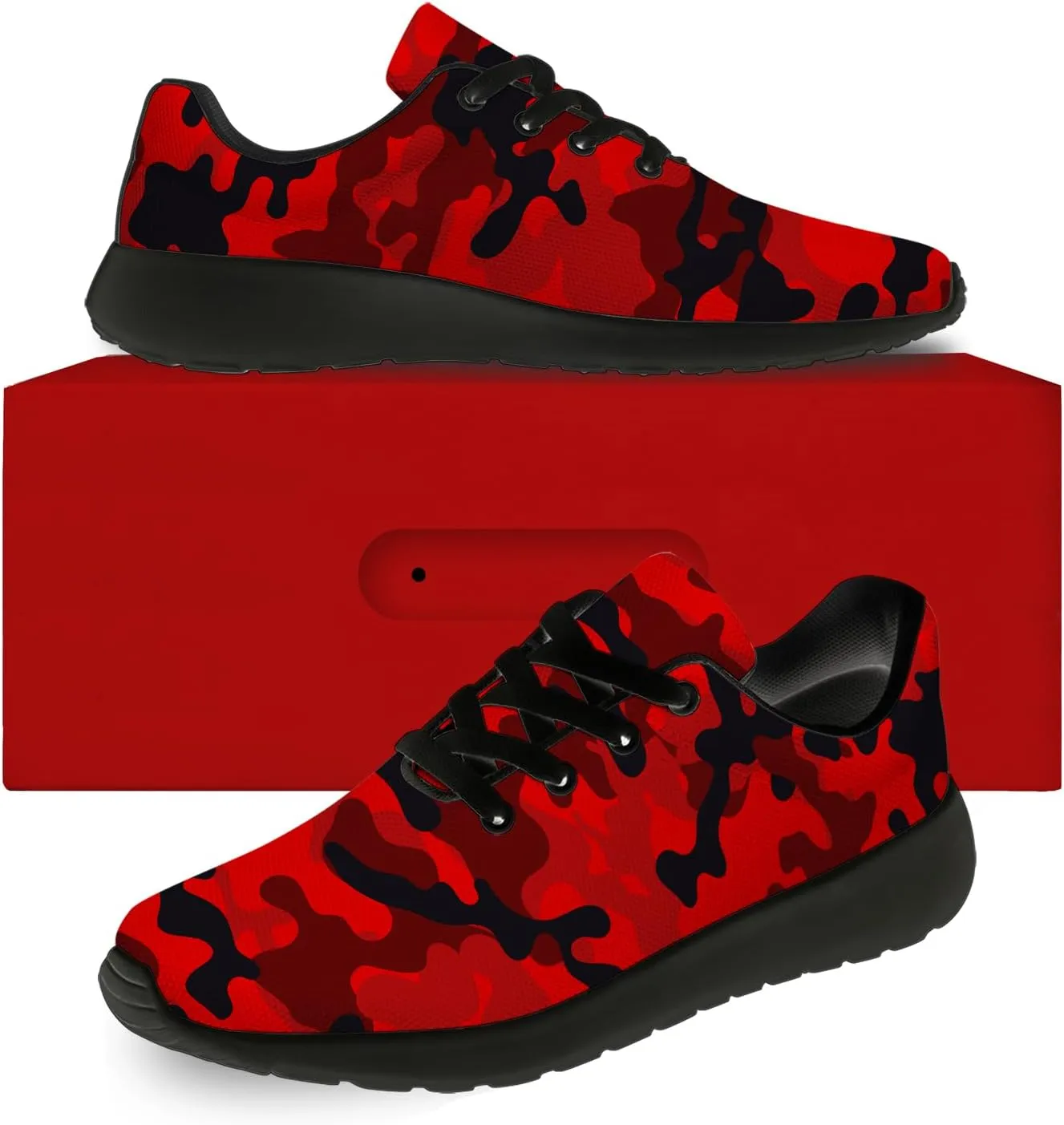 Camouflage Print Shoes for Men Women Running Comfortable Lightweight Tennis Walking Sneakers
