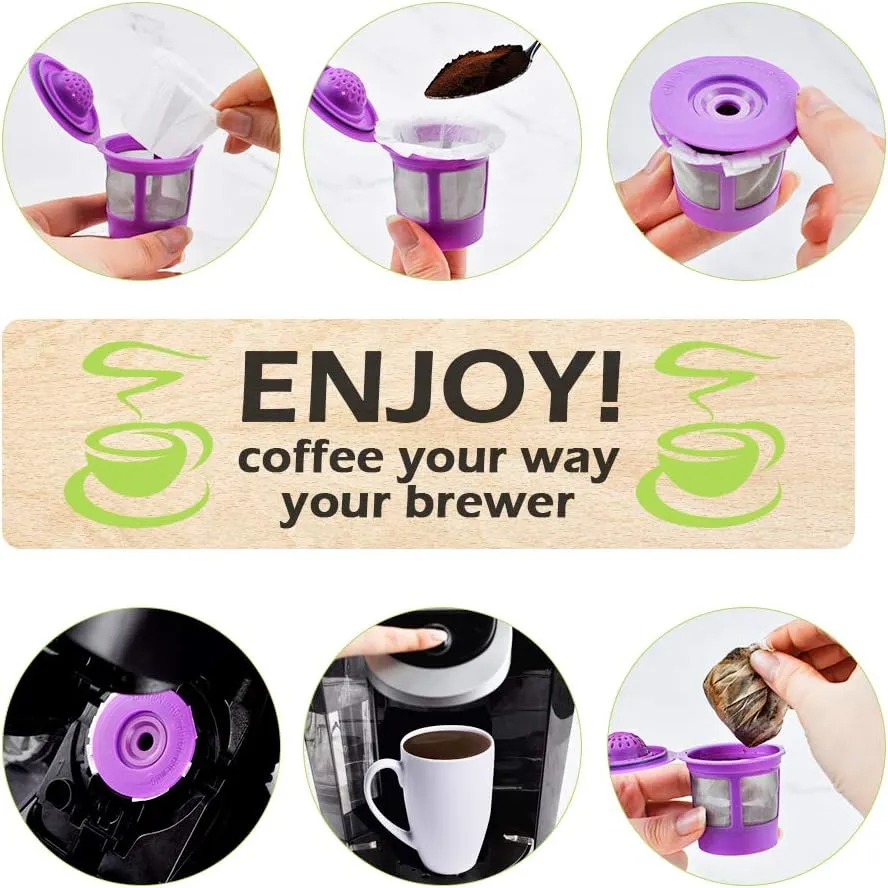 CAPMESSO Disposable Coffee Paper Filters Replacement Kerig Filter Compatible with Reusable Single Serve Pods Keurig Coffee Maker-300 Count (White)