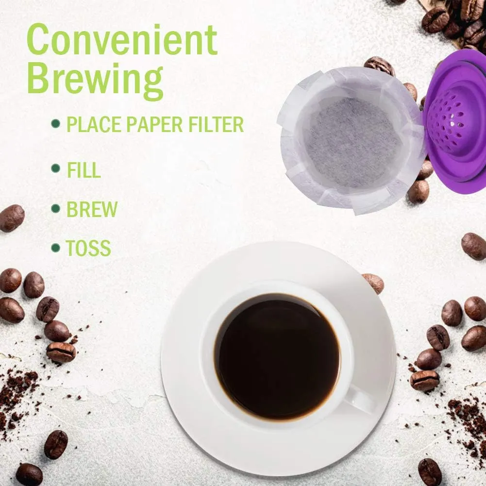 CAPMESSO Disposable Coffee Paper Filters Replacement Kerig Filter Compatible with Reusable Single Serve Pods Keurig Coffee Maker-300 Count (White)
