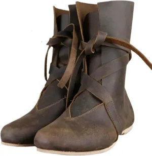 Caribbean Pirate Costume Boots Halloween Renaissance Medieval Leathe Boot Mid Calf Gothic Cosplay Boot Men Women Halloween