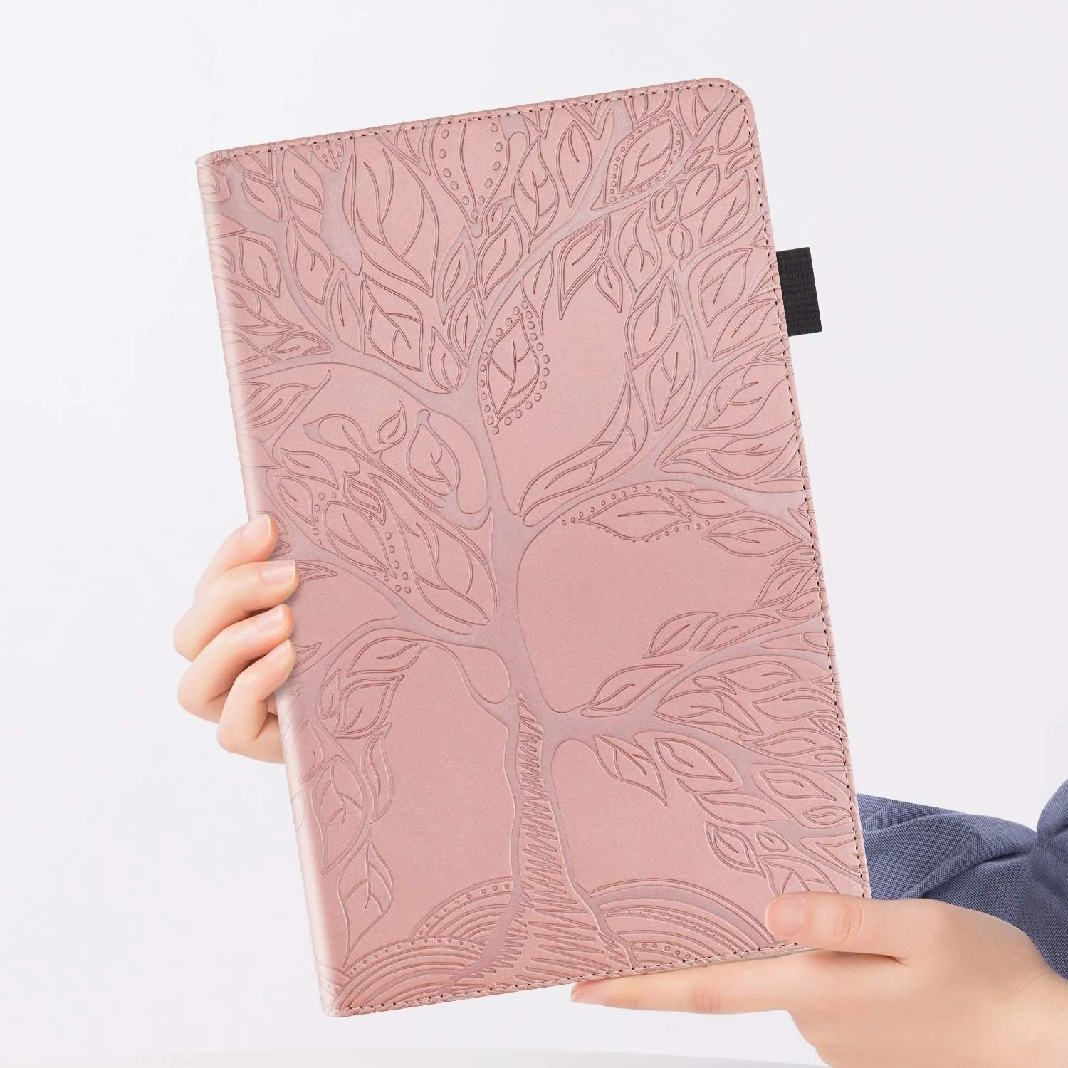 Case for Samsung Galaxy Tab A8 10.5'' 2022 Case SM-X200/X205 PU Leather Cover Lightweight Flip Stand Shell with Elastic Band & Card Holder for Galaxy Tab A8 10.5 inch Tablet,Rose Gold
