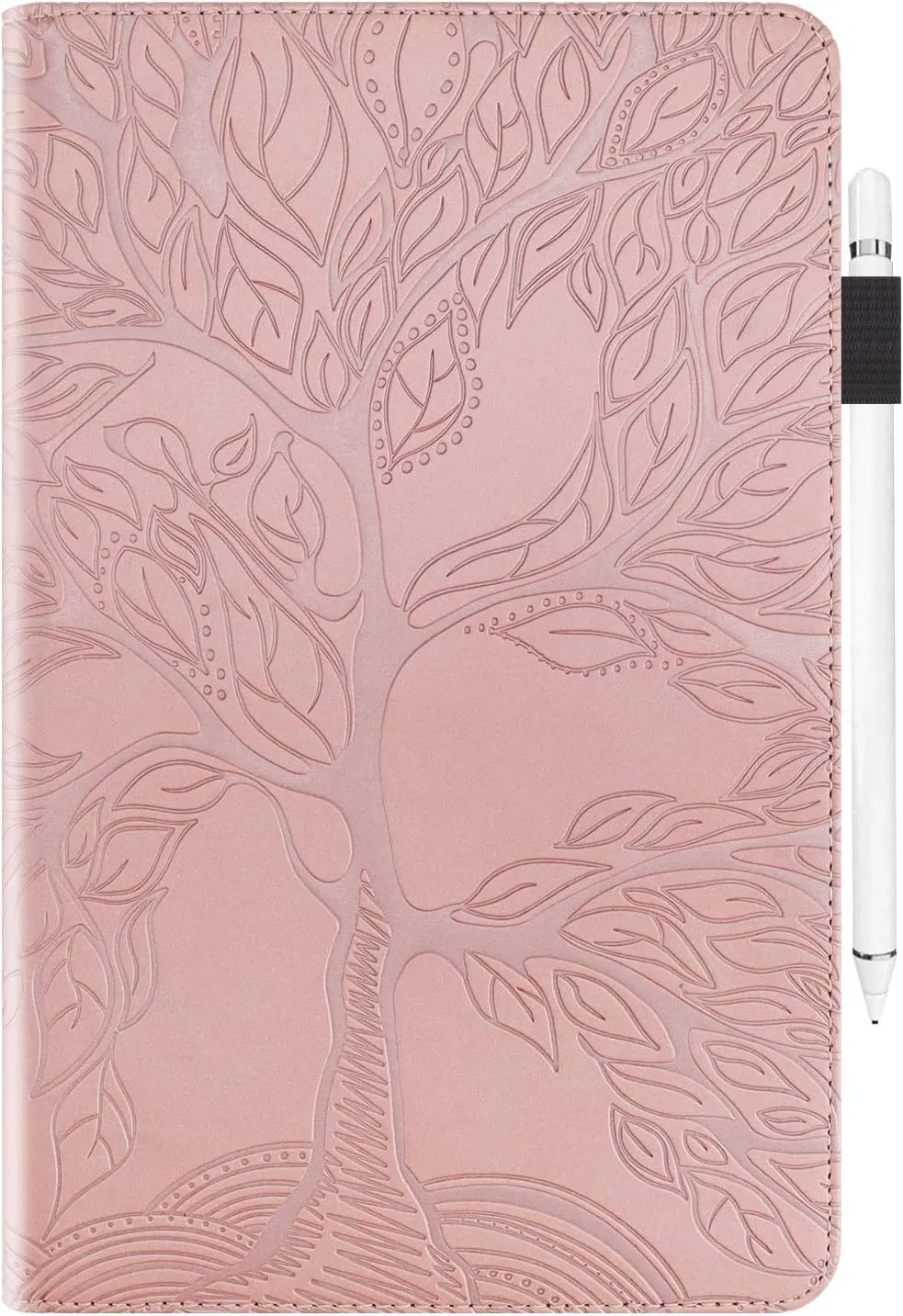 Case for Samsung Galaxy Tab A8 10.5'' 2022 Case SM-X200/X205 PU Leather Cover Lightweight Flip Stand Shell with Elastic Band & Card Holder for Galaxy Tab A8 10.5 inch Tablet,Rose Gold