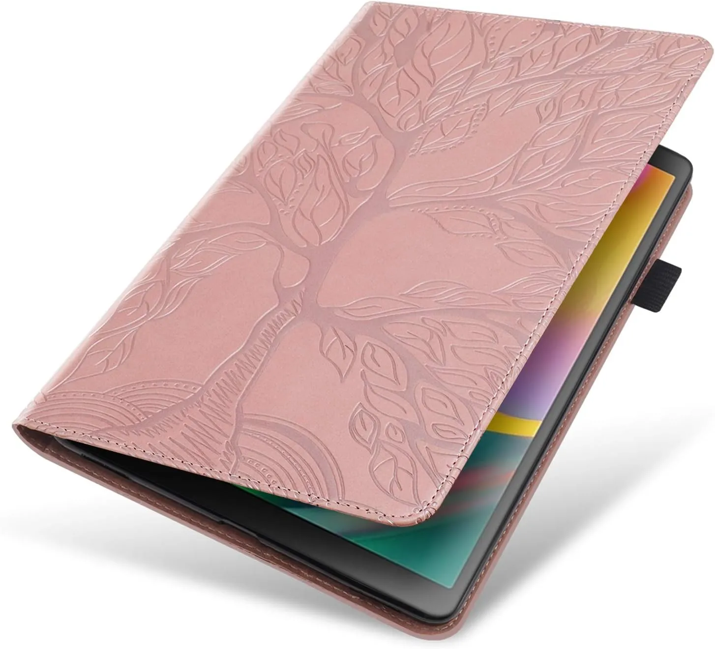 Case for Samsung Galaxy Tab A8 10.5'' 2022 Case SM-X200/X205 PU Leather Cover Lightweight Flip Stand Shell with Elastic Band & Card Holder for Galaxy Tab A8 10.5 inch Tablet,Rose Gold