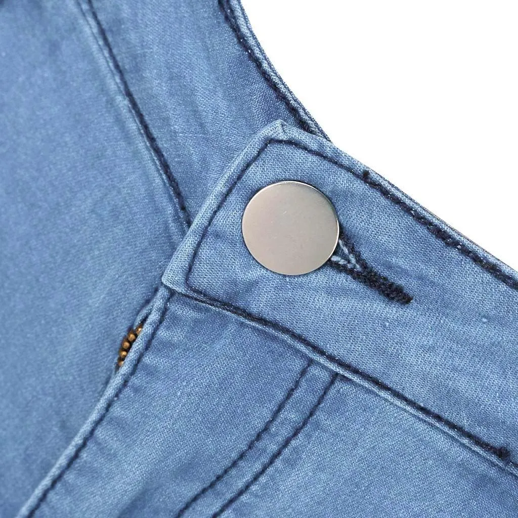 Casual Boot Cut Flared Jeans Pants for Women Low-Rise Wide Leg Bell Bottom Stacked Denim Trousers with Pockets XS-4XL