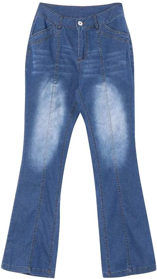 Cdiecer Bell Bottom Jeans for Women - Low Rise Flare, Butt Lifting, Mid 90s Bootcut, Plus Size Wide Leg Pant
