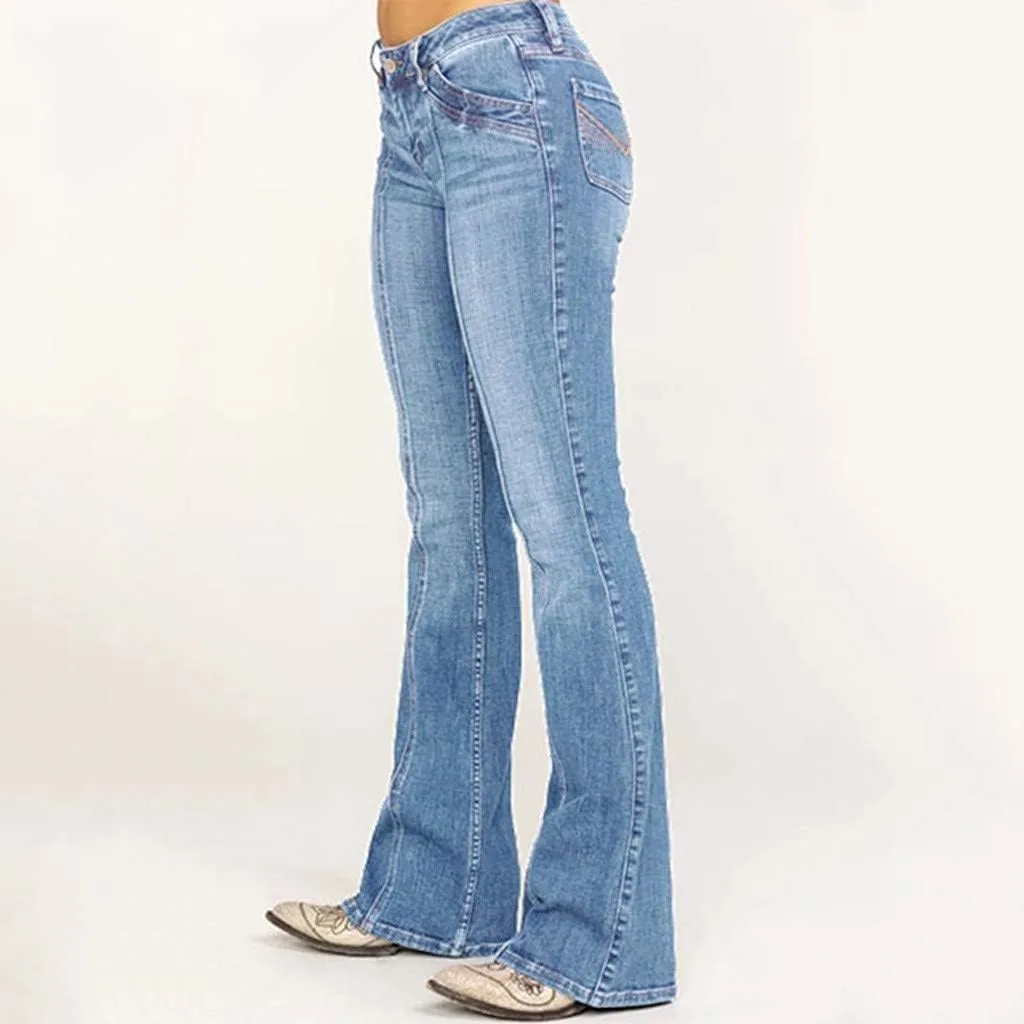Cdiecer Bell Bottom Jeans for Women - Low Rise Flare, Butt Lifting, Mid 90s Bootcut, Plus Size Wide Leg Pant