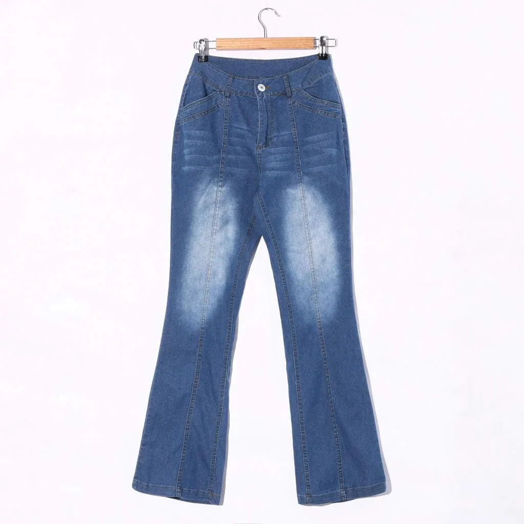 Cdiecer Bell Bottom Jeans for Women - Low Rise Flare, Butt Lifting, Mid 90s Bootcut, Plus Size Wide Leg Pant