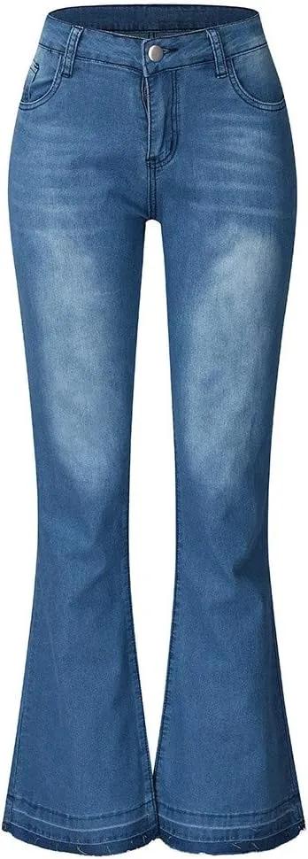 Cdiecer Bell Bottom Jeans for Women - Low Rise Flare, Butt Lifting, Mid 90s Bootcut, Plus Size Wide Leg Pant