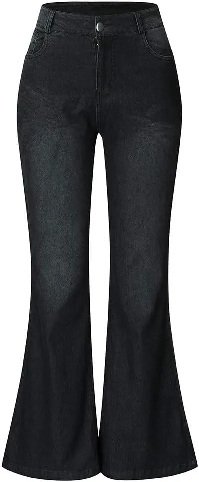 Cdiecer Bell Bottom Jeans for Women - Low Rise Flare, Butt Lifting, Mid 90s Bootcut, Plus Size Wide Leg Pant