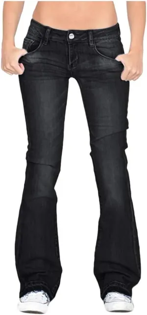 Cdiecer Bell Bottom Jeans for Women - Low Rise Flare, Butt Lifting, Mid 90s Bootcut, Plus Size Wide Leg Pant