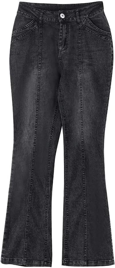 Cdiecer Bell Bottom Jeans for Women - Low Rise Flare, Butt Lifting, Mid 90s Bootcut, Plus Size Wide Leg Pant