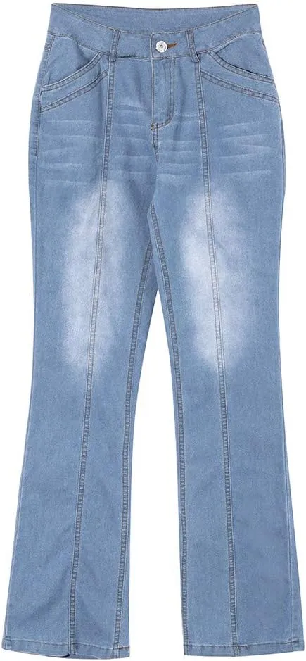 Cdiecer Bell Bottom Jeans for Women - Low Rise Flare, Butt Lifting, Mid 90s Bootcut, Plus Size Wide Leg Pant